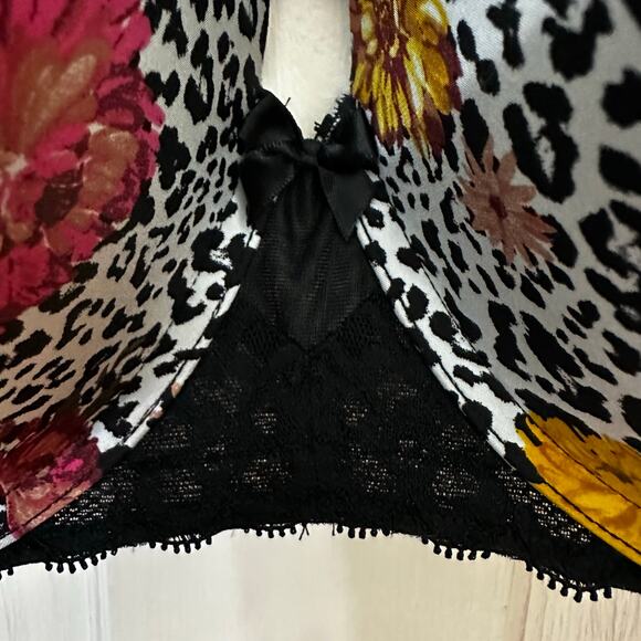 Torrid Curve Bra Womens Size 50C Animal Floral‎ Print Padded Nylon Lace Spandex - Picture 4 of 11